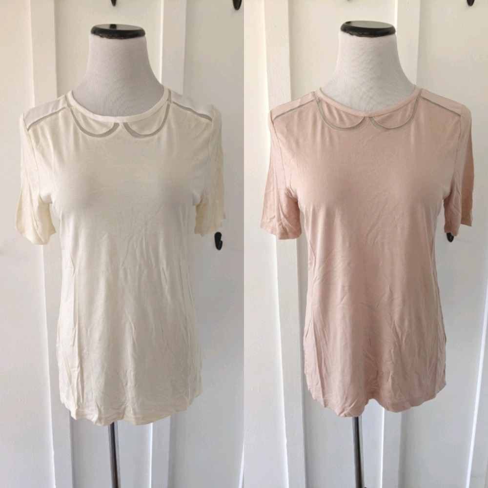 Lot of 2 loft shirts with Peter pan collar detail